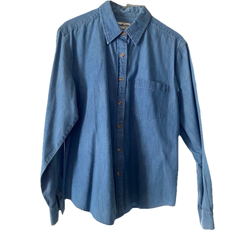 Pendleton Shirt Womens Medium Blue Chambray Lightweight Shirt Casual